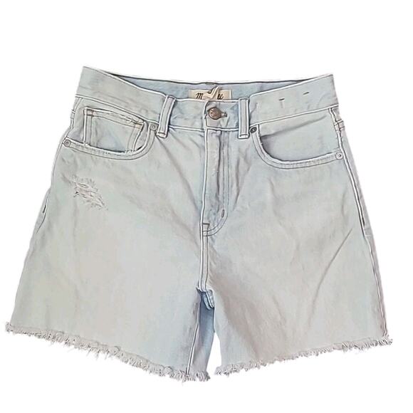 Madewell The 90s Mid-Length Jean Shorts Women’s 24 Raw Hem Denim - Picture 3 of 11